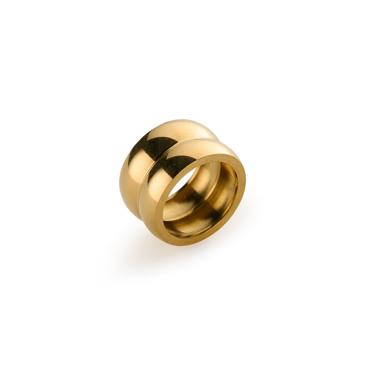 Nellie - Bague Duo Double Dôme en Acier Inoxydable