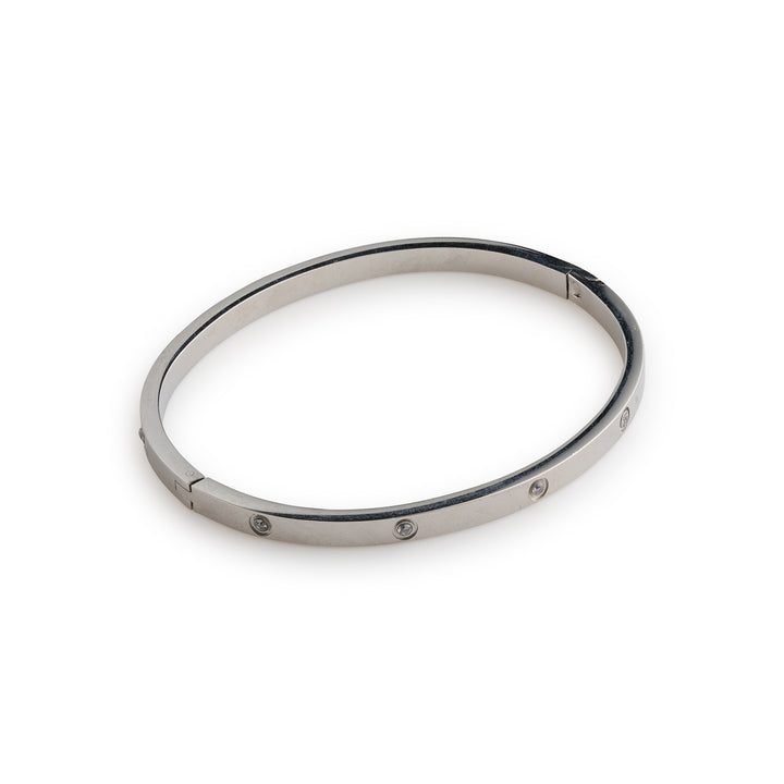 Fiona - Kristallen Bangle Armband RVS