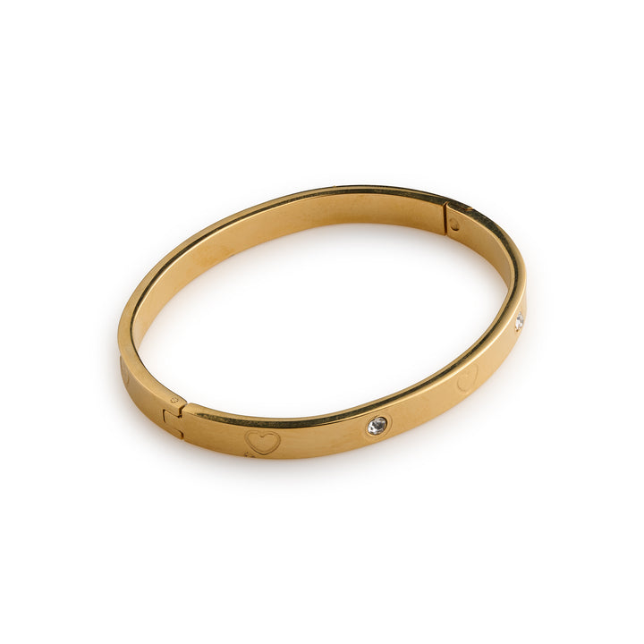 Gia - Kristallen Hart Bangle Armband Roestvrij Staal