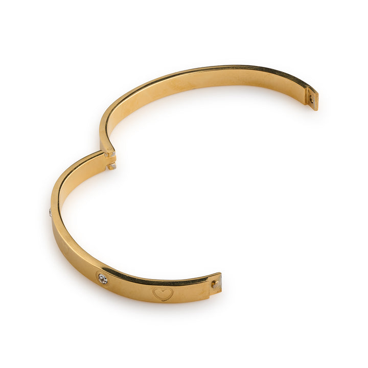 Gia - Kristallen Hart Bangle Armband Roestvrij Staal