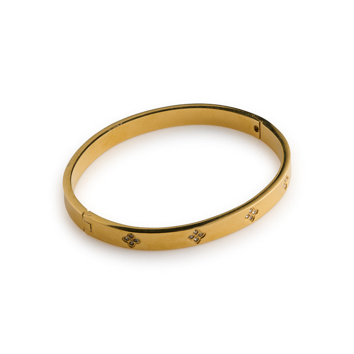 Liv - Crystal Klaver Armband Roestvrij Staal