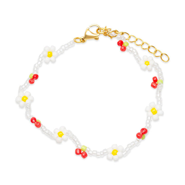 Lovis - Kersen- en Bloemkralenarmband