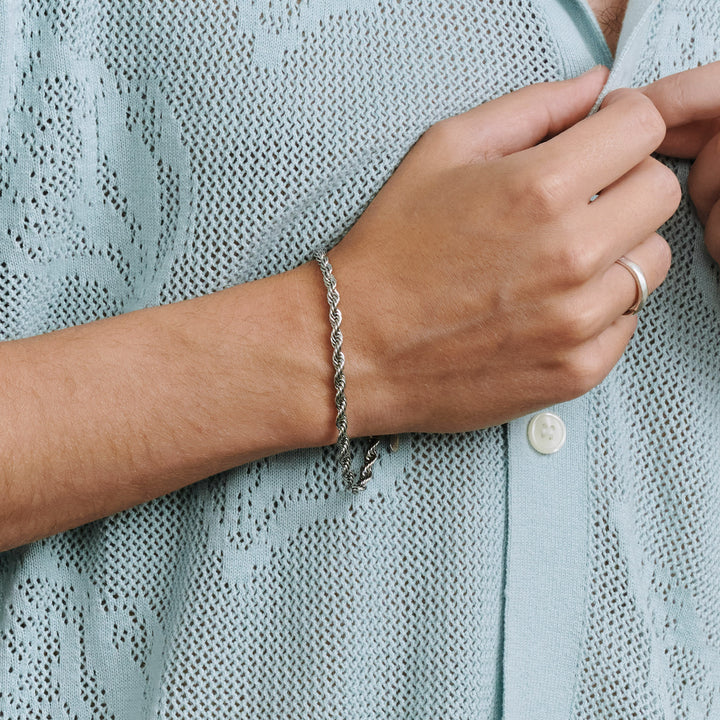 Gustav - koordketting armband roestvrij staal