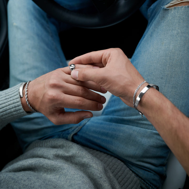 Gustav - koordketting armband roestvrij staal