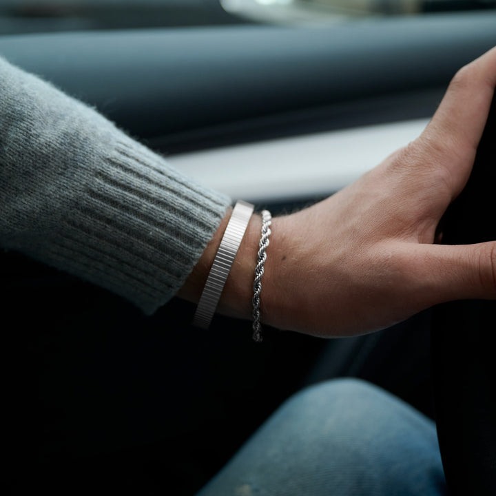 Gustav - koordketting armband roestvrij staal