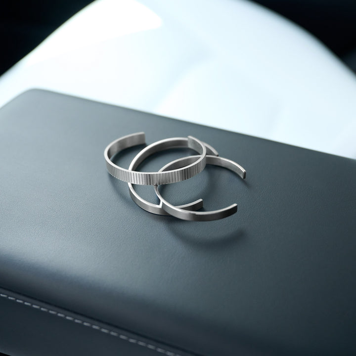 Tage - Geribbelde Bangle Armband Roestvrij Staal