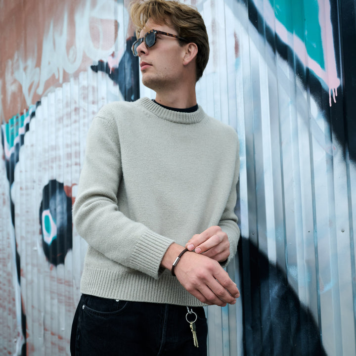 Oliver - Leren Armband Roestvrij Staal