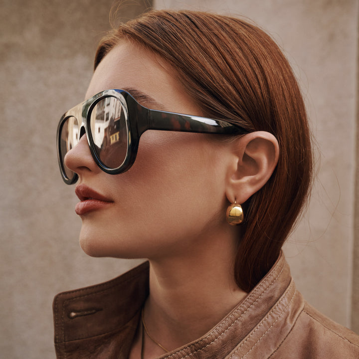 Selena - Boucles d'oreilles clous Chunky en acier inoxydable