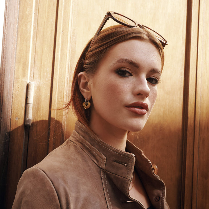 Sadie - Hart Oorringen Met Hoepel Roestvrij Staal