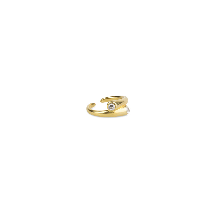Tomine - Bague Crystal Hug en acier inoxydable