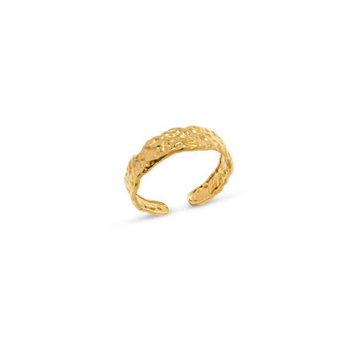 Tone - Bague martelée en acier inoxydable