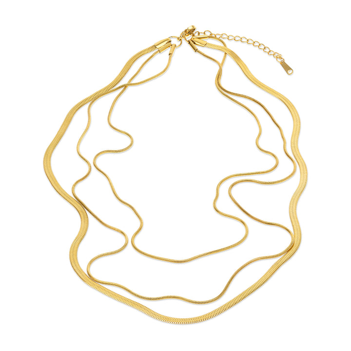 Matilde - Collier à triple chaîne en acier inoxydable