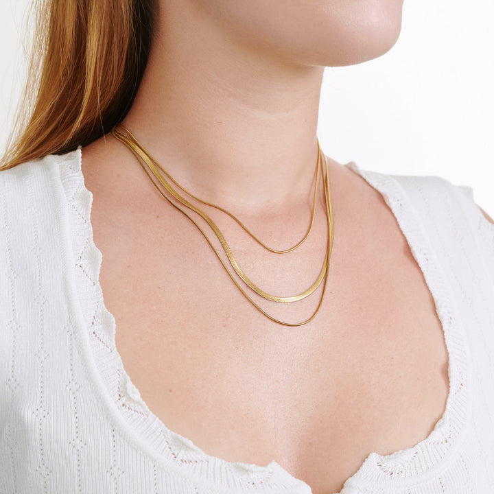 Matilde - Collier à triple chaîne en acier inoxydable