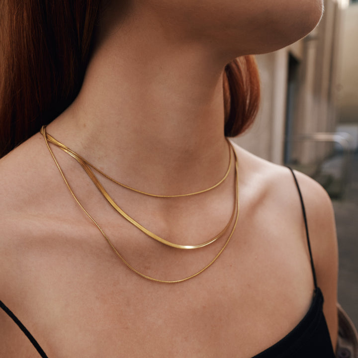 Matilde - Collier à triple chaîne en acier inoxydable