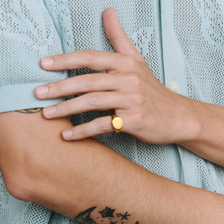 Ian - Bague Sceau Acier Inoxydable