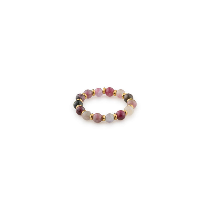 Bague avec perles en pierre