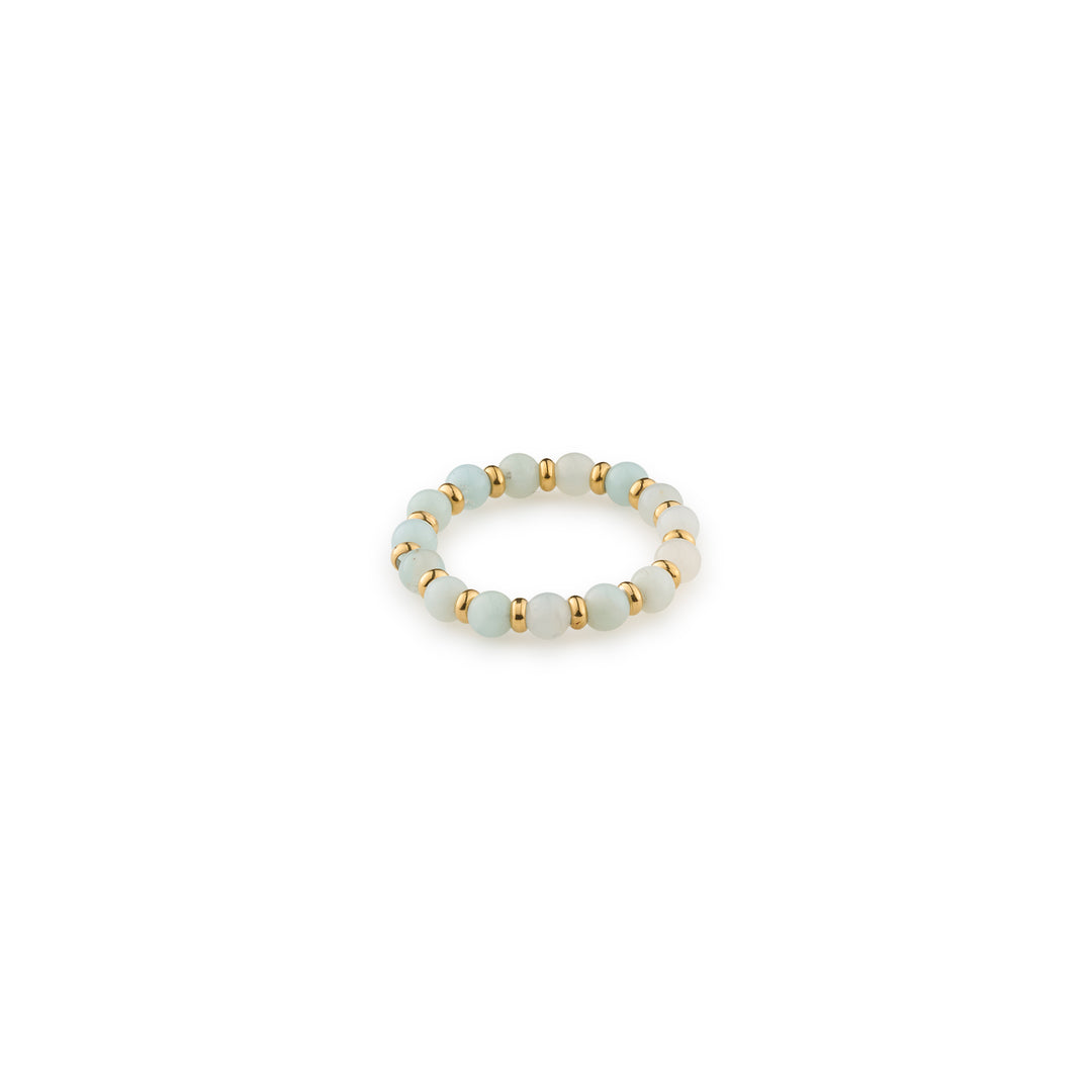 Bague avec perles en pierre