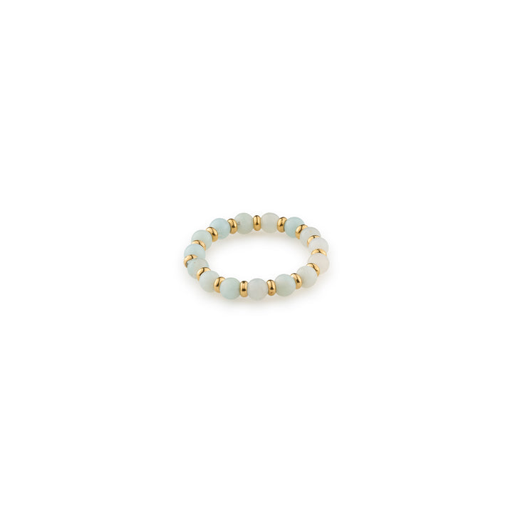 Bague avec perles en pierre