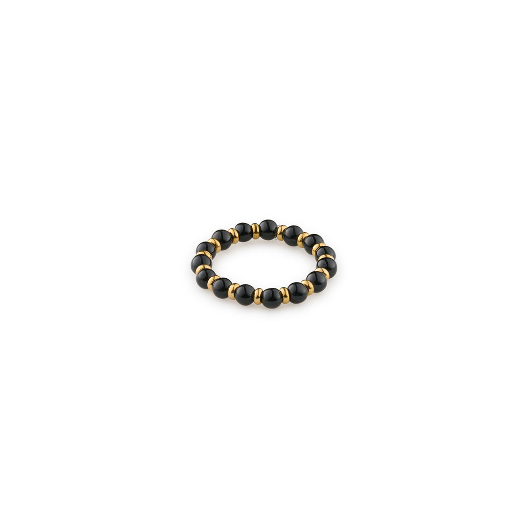 Bague avec perles en pierre