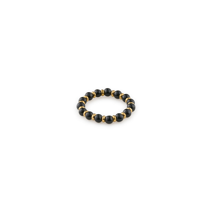 Bague avec perles en pierre