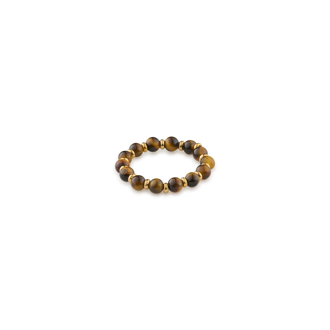Bague avec perles en pierre