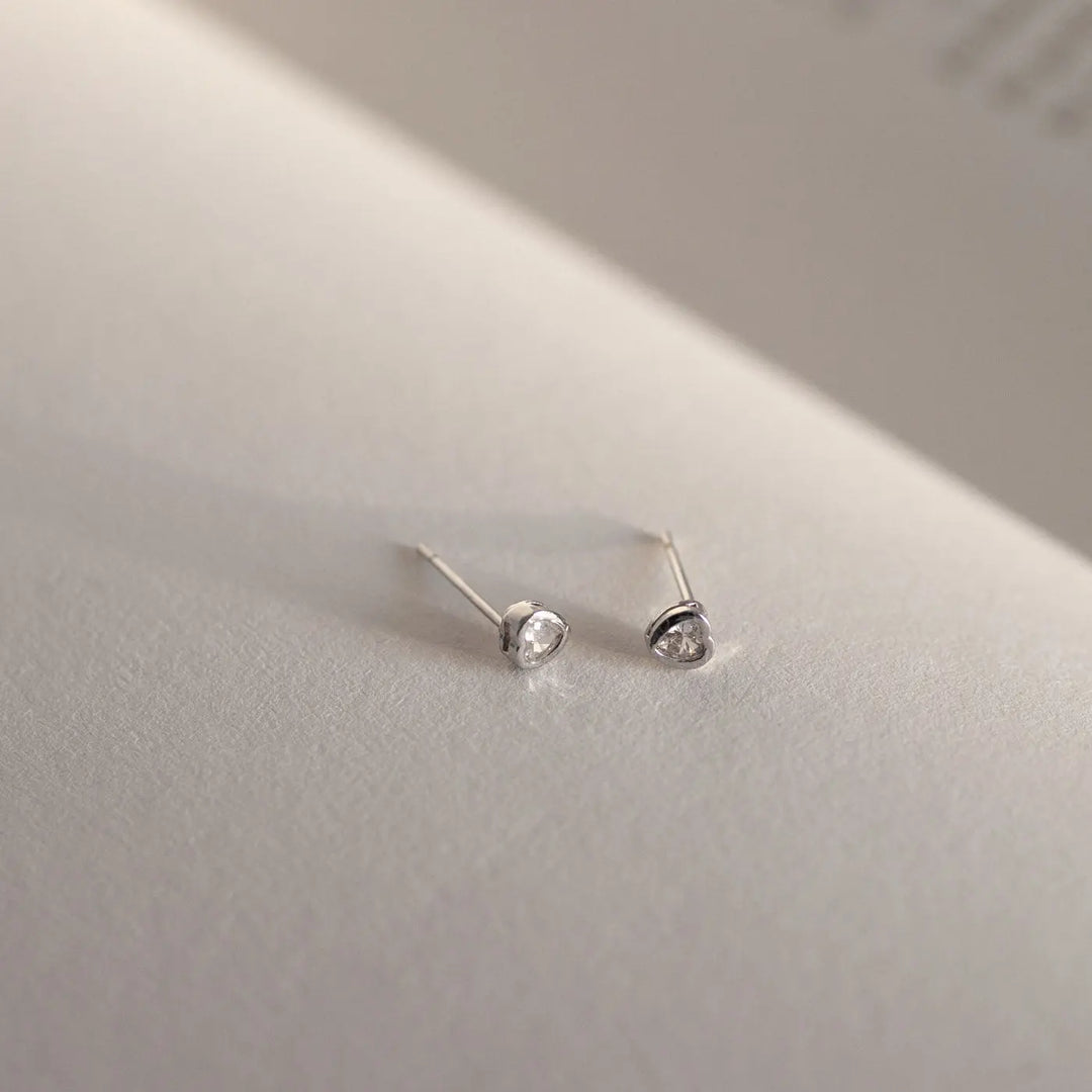 Gaya - Crystal Heart Stud Earrings