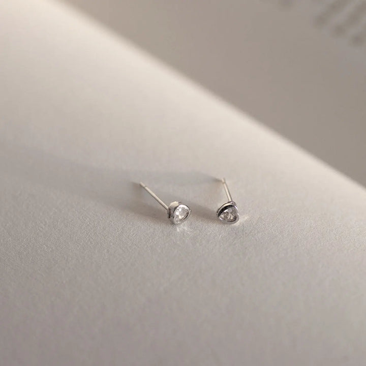 Gaya - Crystal Heart Stud Earrings