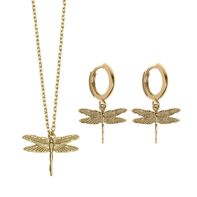 Dragonfly Set Necklace and Earrings