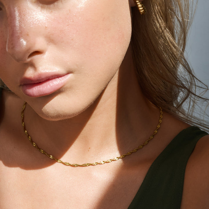 Alex - Collier Chaîne Serpent Torsadée Acier Inoxydable