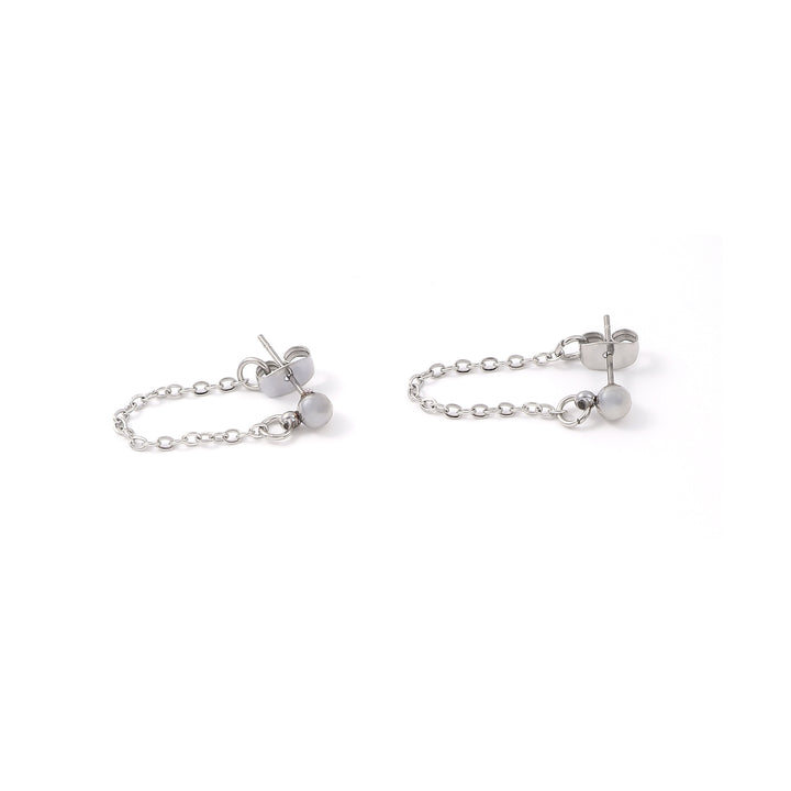 Lumi - Boucles d'oreilles chaîne minimalistes en acier inoxydable