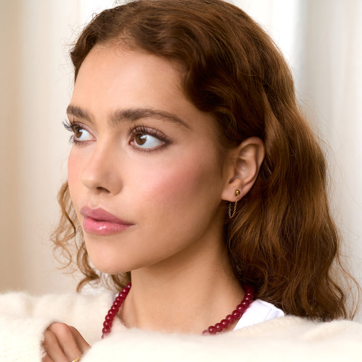 Lumi - Boucles d'oreilles chaîne minimalistes en acier inoxydable