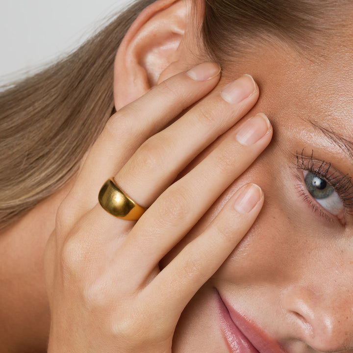 Venus - Dôme Chunky Bague en Acier Inoxydable