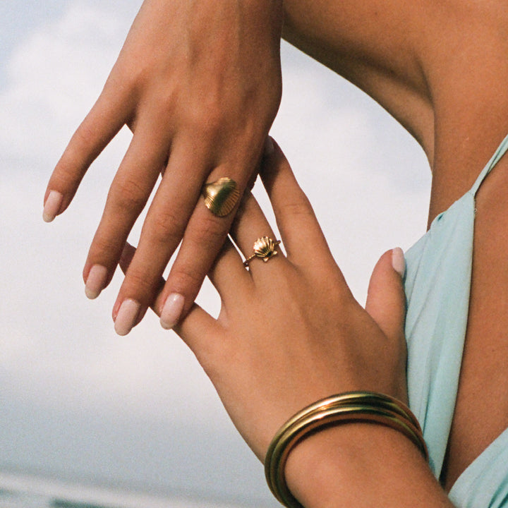 Ane - Seashell Open Ring Stainless Steel
