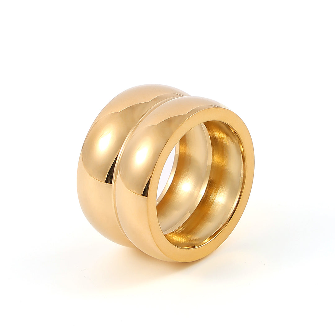 Nellie - Dubbele Koepel Duo Ring RVS
