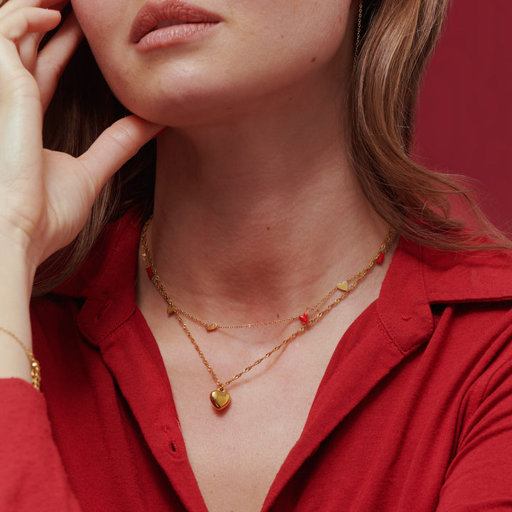 Julie - Klassieke Hart Dangle Ketting RVS