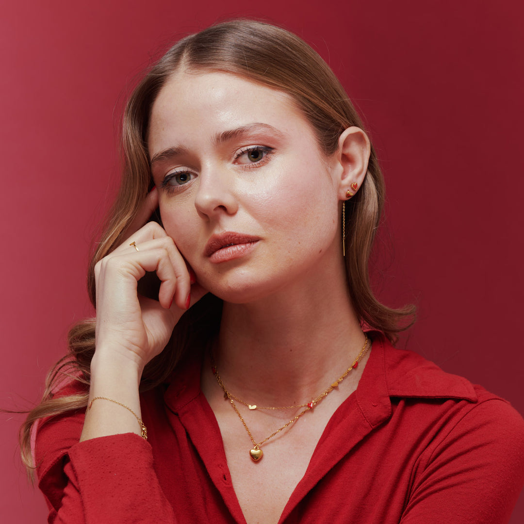 Julie - Klassieke Hart Dangle Ketting RVS