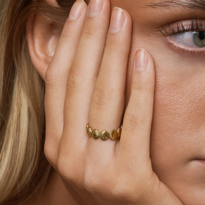 Ane - Seashell Verstelbare Ring Roestvrij Staal