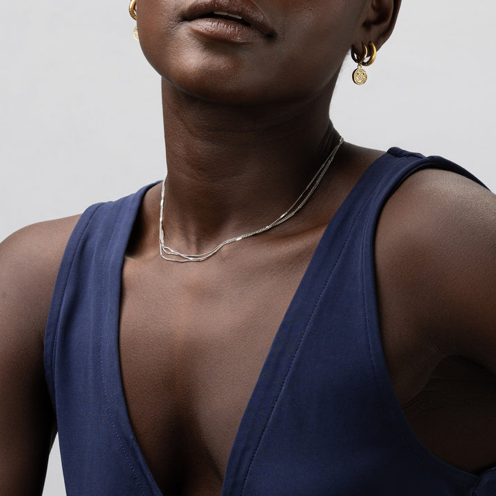 Mika - Collier Multi Chaînes en Acier Inoxydable
