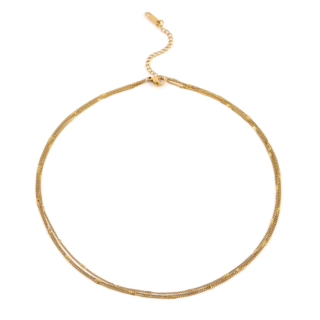 Mika - Collier Multi Chaînes en Acier Inoxydable