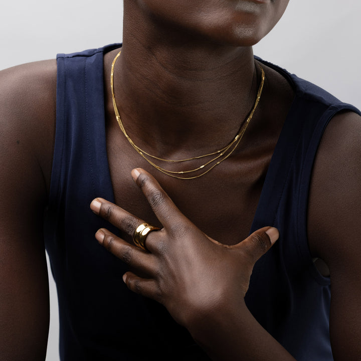 Mika - Collier Multi Chaînes en Acier Inoxydable