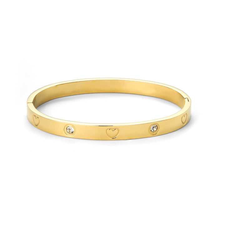Gia - Kristallen Hart Bangle Armband RVS