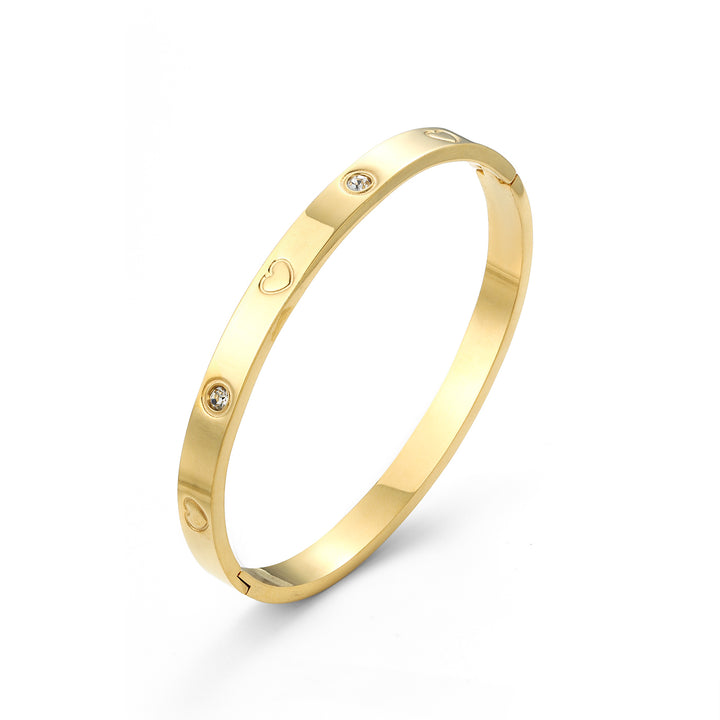 Gia - Kristallen Hart Bangle Armband RVS