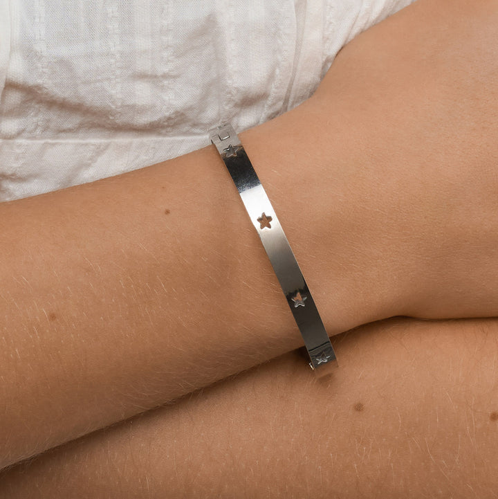 Leia - Bracelet Bangle Étoile en Acier Inoxydable
