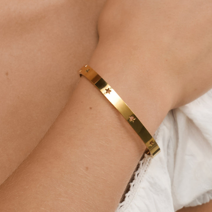 Leia - Bracelet Bangle Étoile en Acier Inoxydable