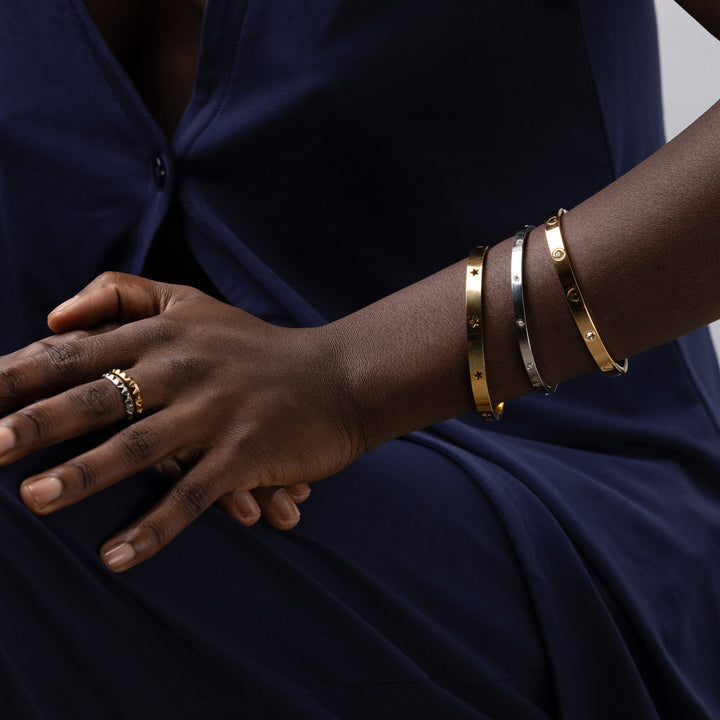 Leia - Bracelet Bangle Étoile en Acier Inoxydable