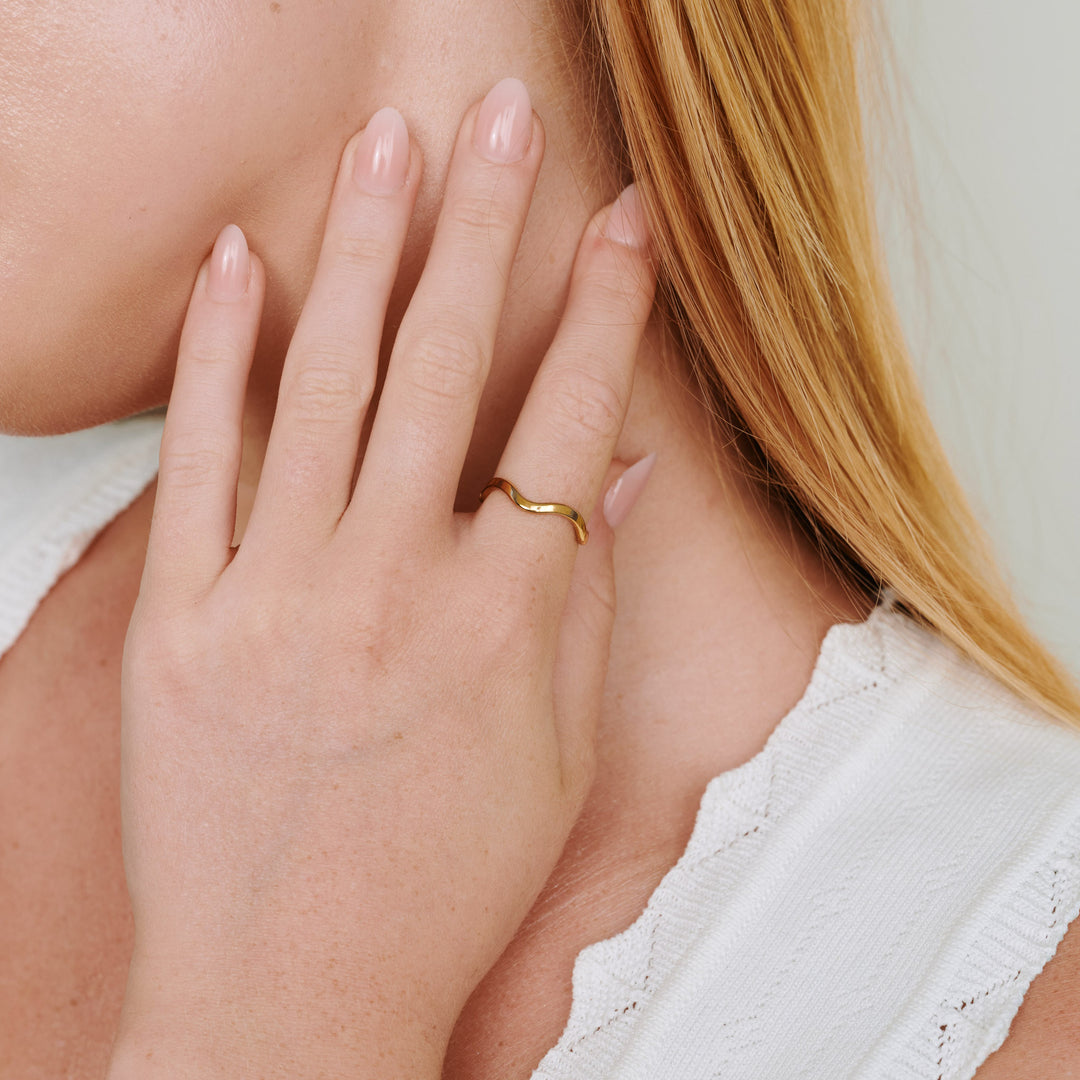 Johanna - Bague Ondulée Acier Inoxydable