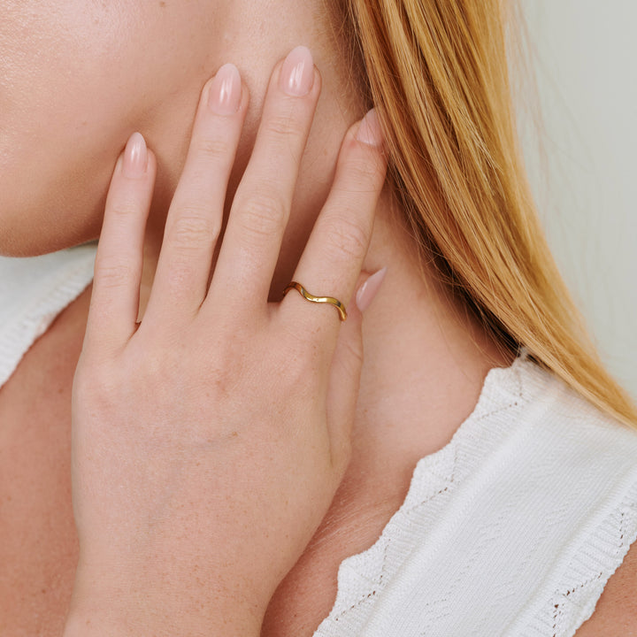 Johanna - Bague Ondulée Acier Inoxydable