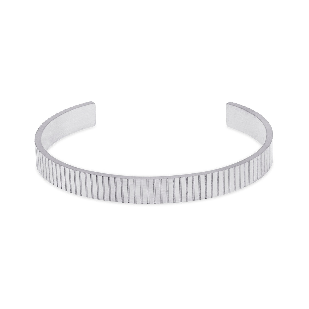 Tage - Geribbelde Bangle Armband Roestvrij Staal