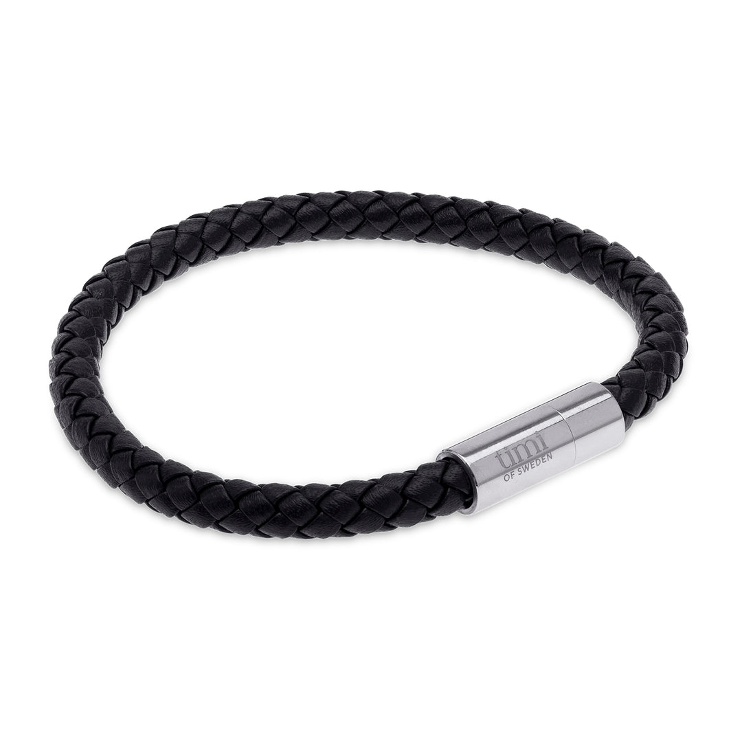 Oliver - Leren Armband Roestvrij Staal