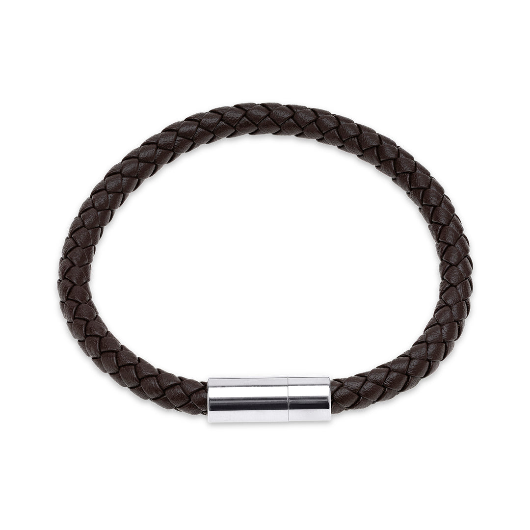 Oliver - Leren Armband Roestvrij Staal